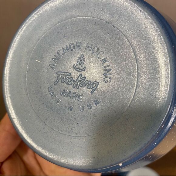 5- Vintage Fire King Blue Granite Speckled Cereal Bowls. - Picture 2 of 11